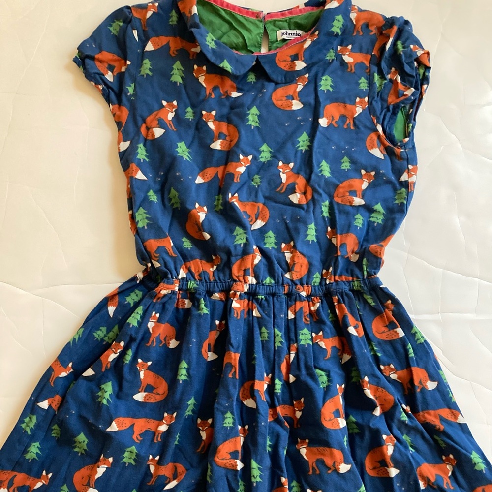 Johnnie b mini boden fox collared dress 11 12
